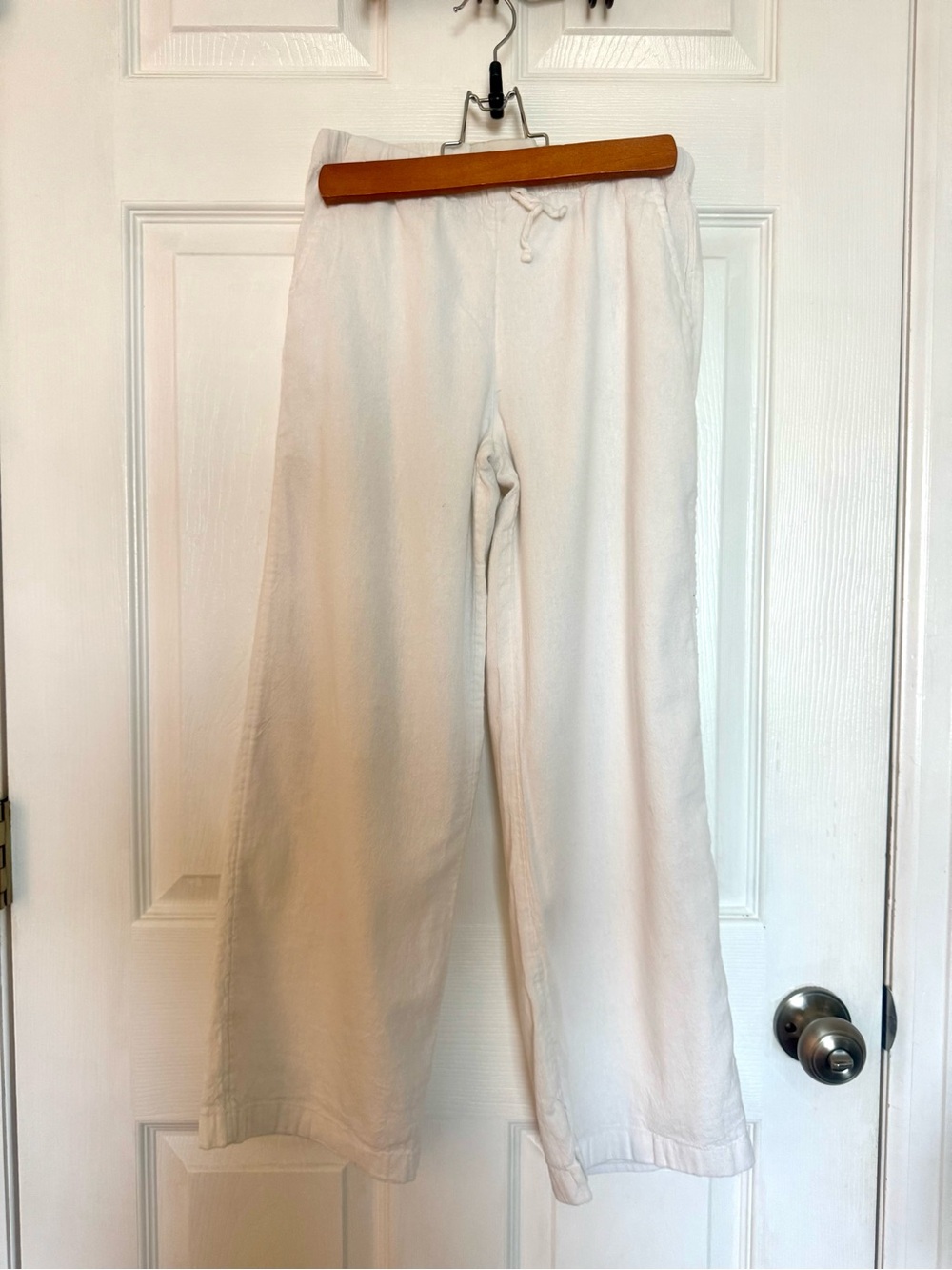 abercrombie kids Cream Wide-Leg Drawstring Pants